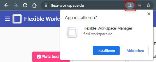 Anwendung installieren Dialog